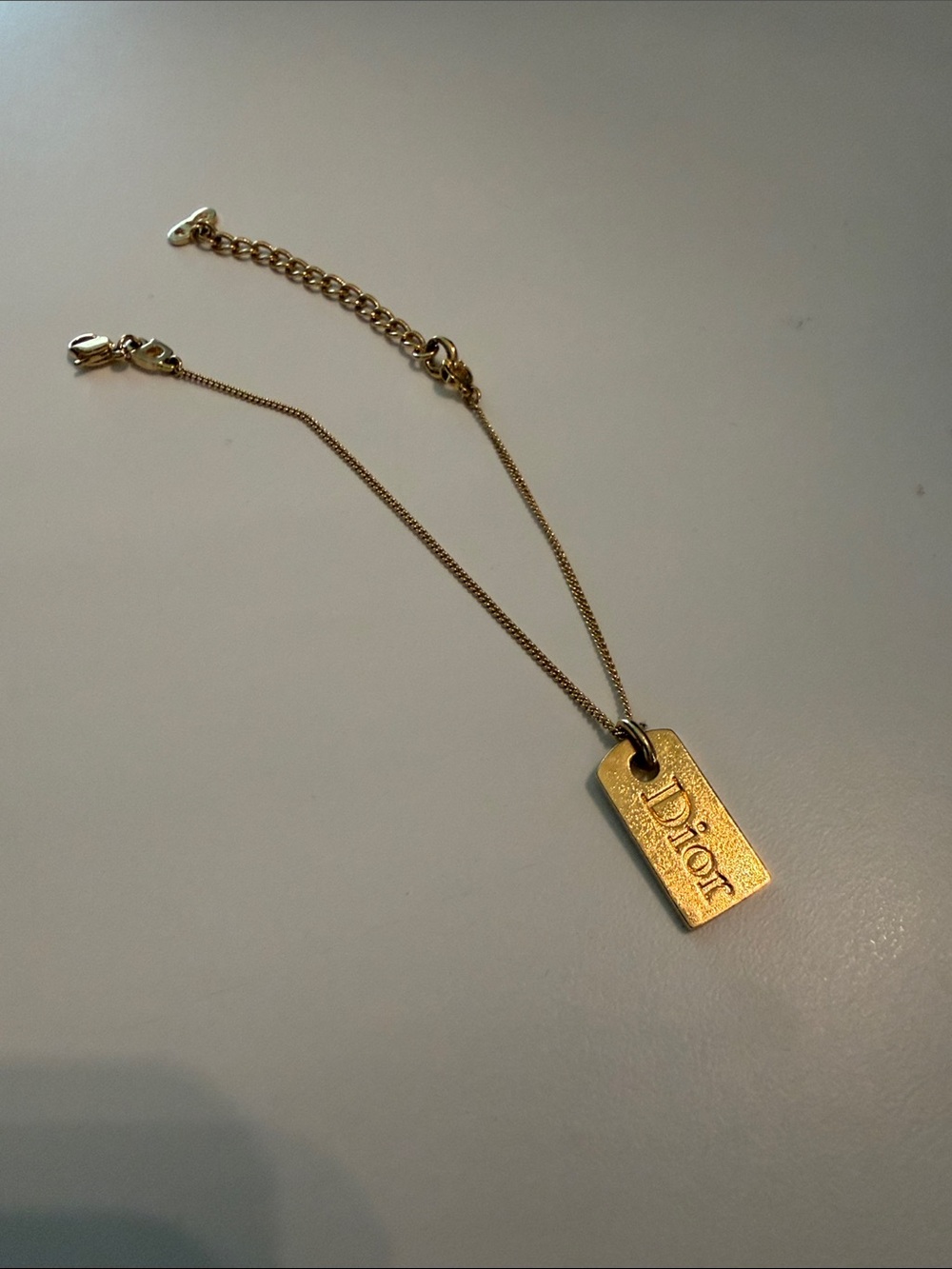 Dior Gold Plated Logo Tag Bracelet